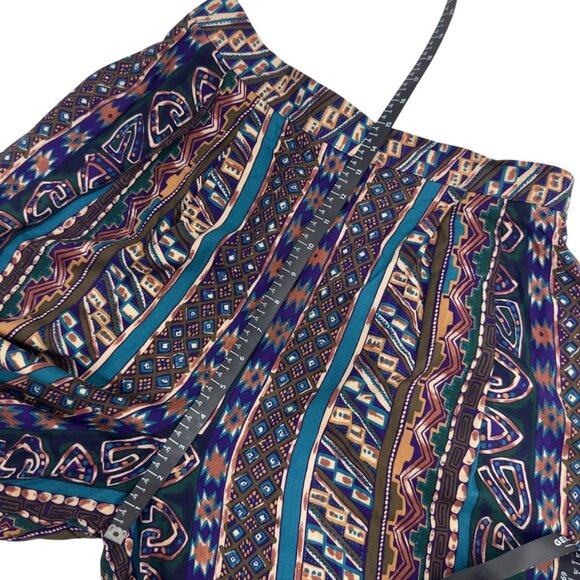 Vintage 90s Southern Lady Women Size L Rayon Elastic Waist Pleated Front Shorts - Picture 6 of 12